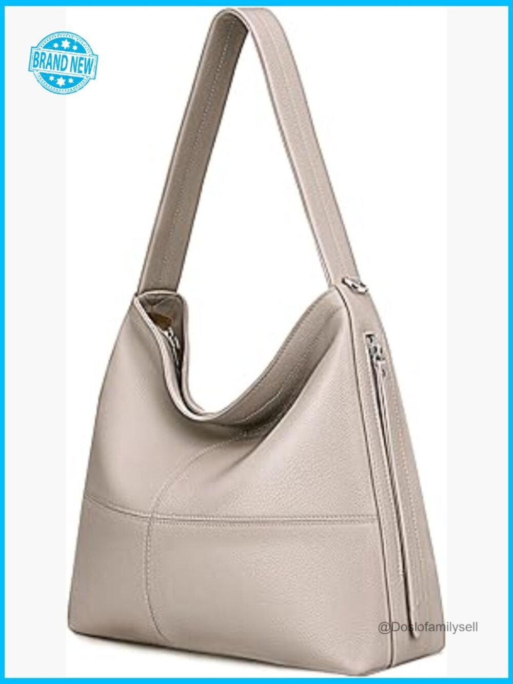 Genuine Leather Hobo Bag Crossbody Purse Work Tote Shoulder Handbag with 2